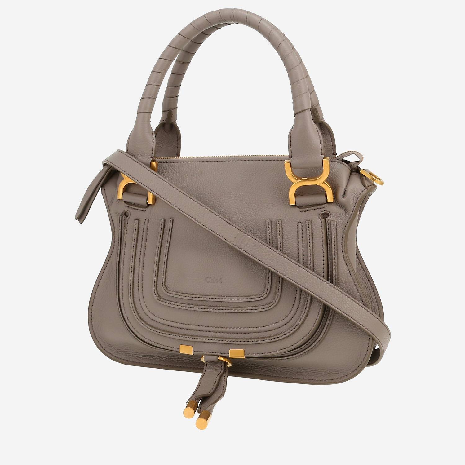 Chloé  Marcie handbag  in grey grained leather