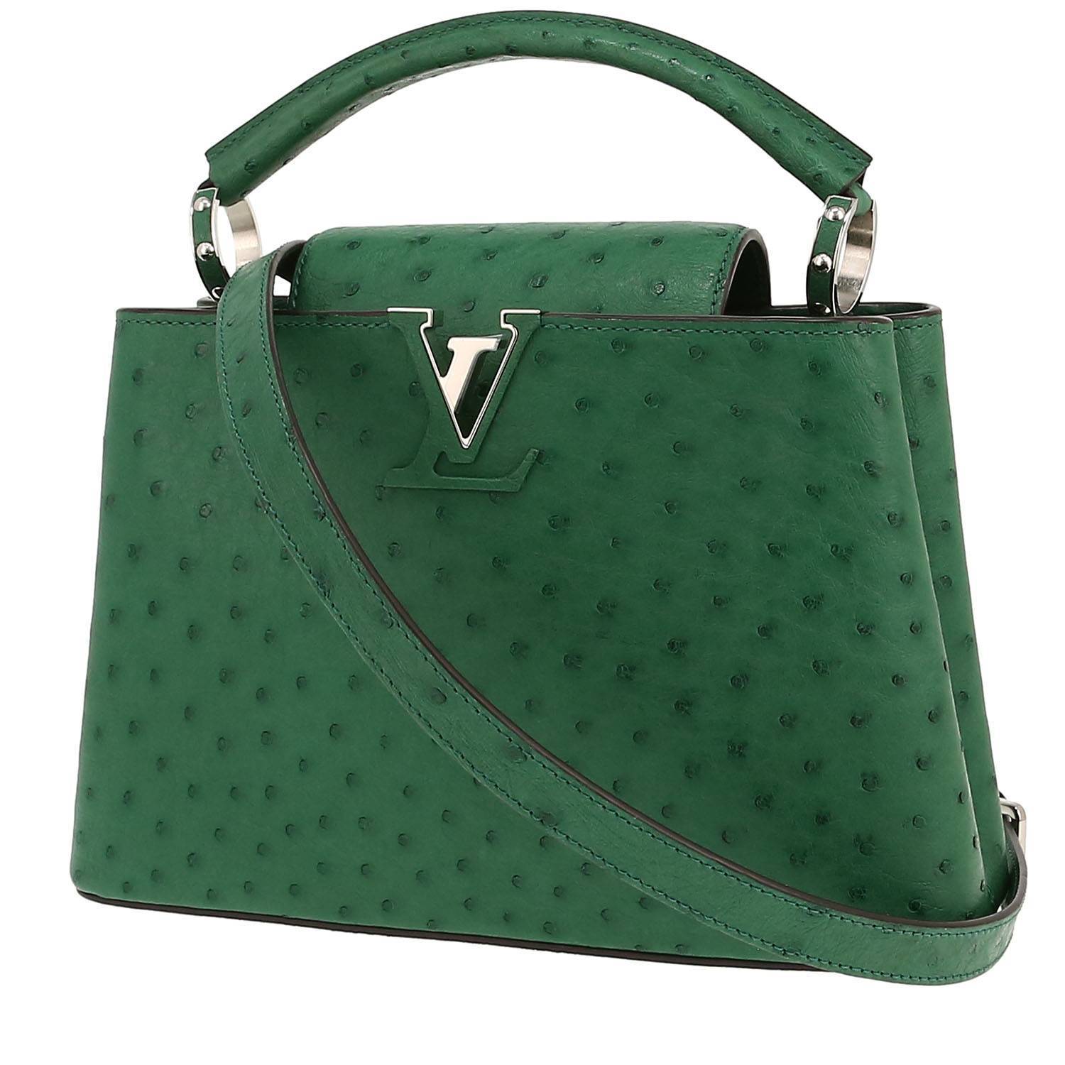 Louis Vuitton Capucines BB Autruche Verte Occasion Louis Vuitton Capucines BB Autruche Verte Occasion