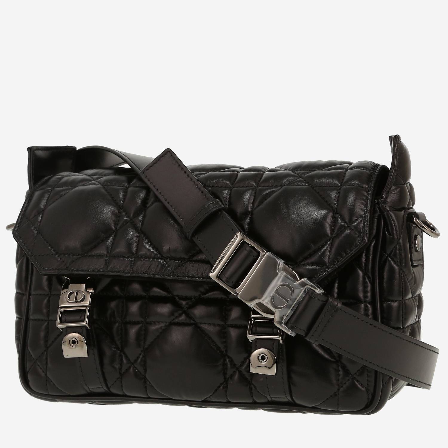 Borsa a tracolla Dior  Diorcamp in pelle cannage nera
