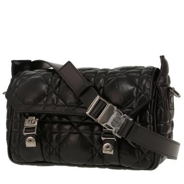Dior  Diorcamp shoulder bag  in black leather cannage