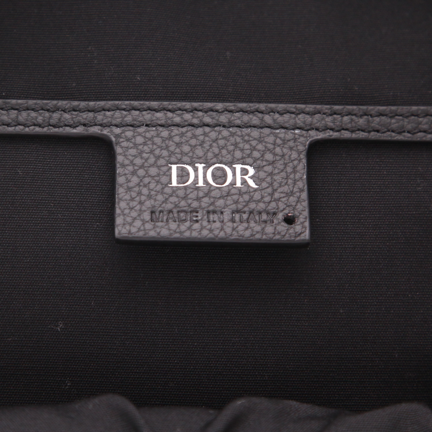 Sac à dos Dior   en toile monogram Oblique bleu-marine et beige et cuir noir - Detail D2