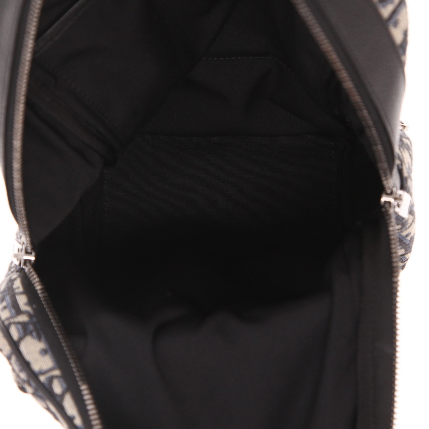 Zaino Dior   in tessuto a monogramma Oblique blu marino e beige e pelle nera - Detail D3