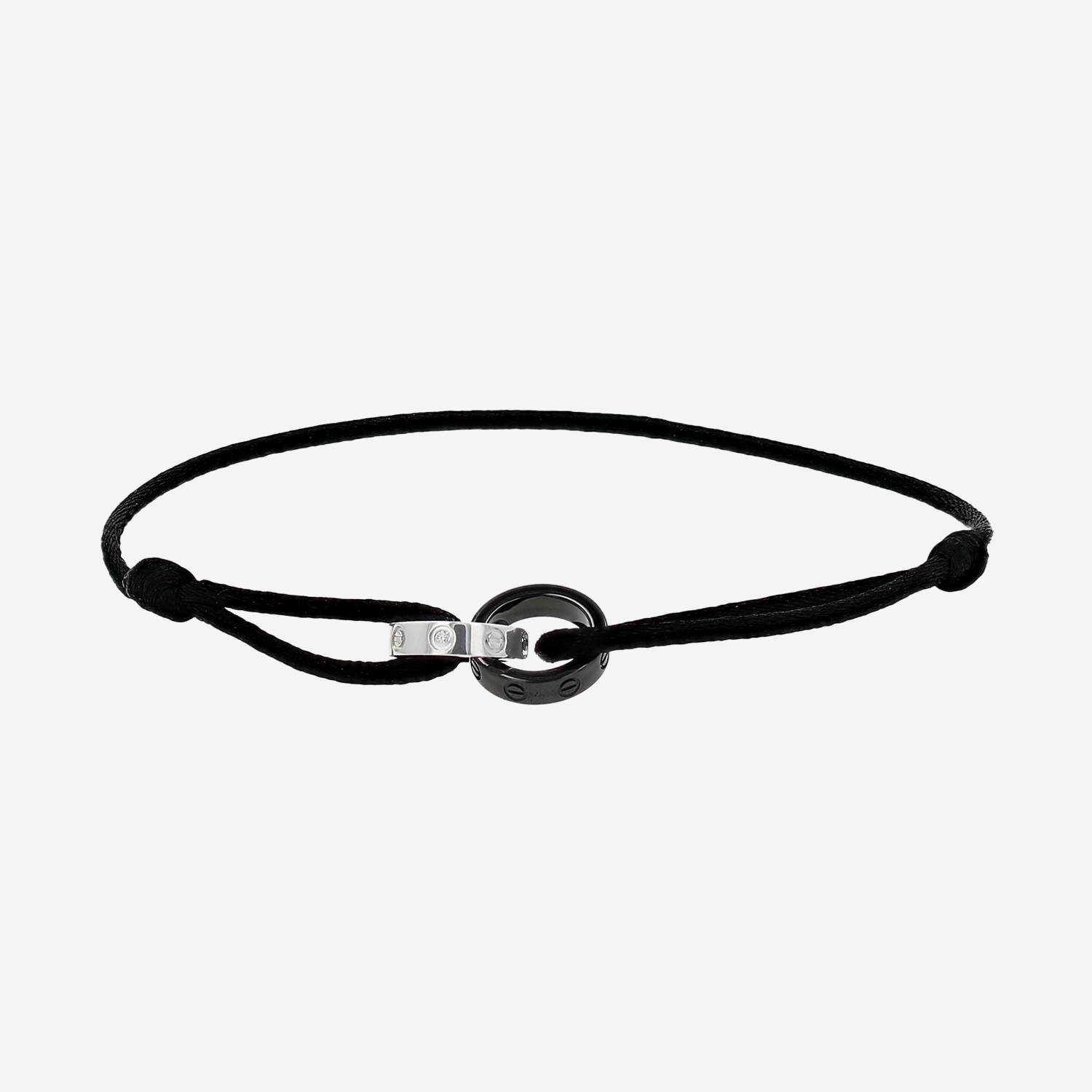 Brazalete Cartier Love de oro blanco y cerámica negro