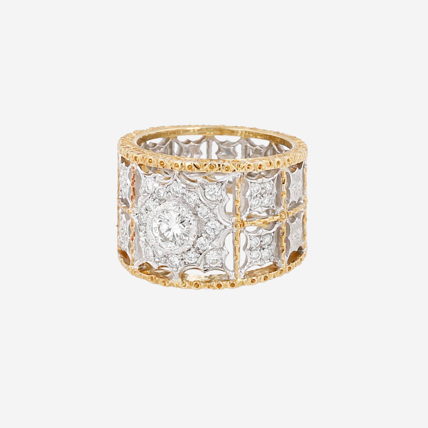 Buccellati  ring in yellow gold, white gold and diamonds Buccellati  ring in yellow gold, white gold and diamonds