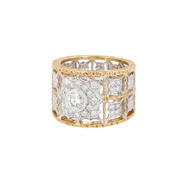 Buccellati  ring in yellow gold, white gold and diamonds