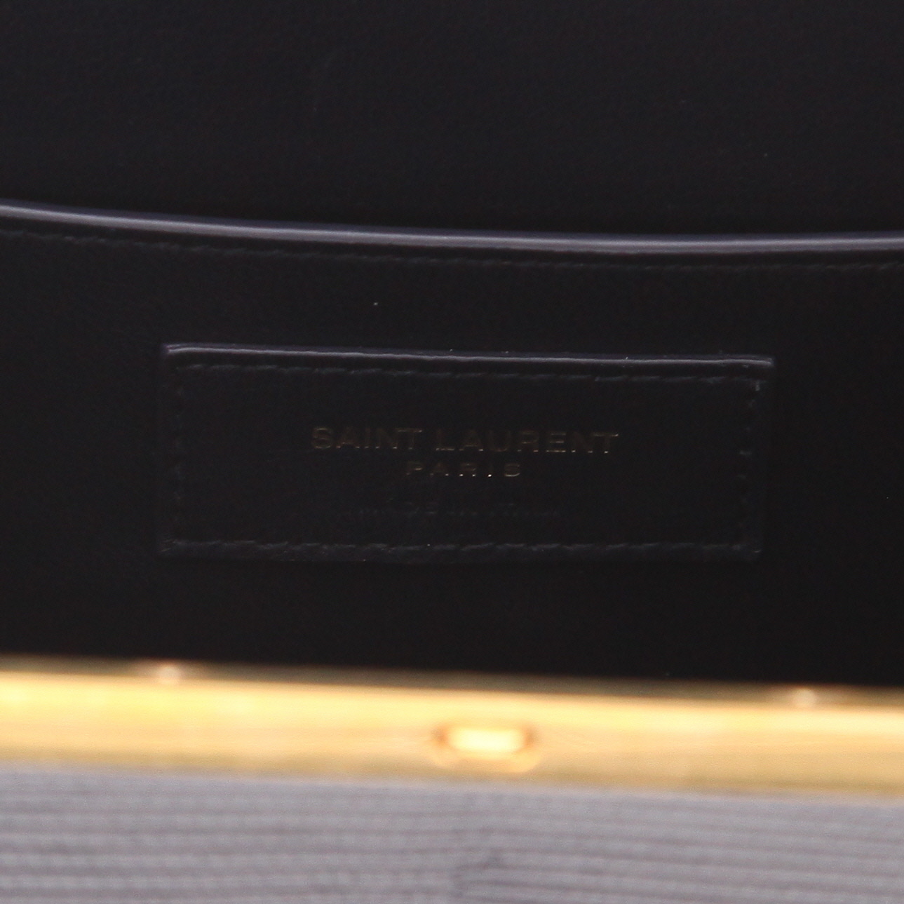 Sac bandoulière Saint Laurent  Antoinette en lézard bleu-marine - Detail D2