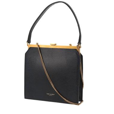 Saint Laurent  Antoinette shoulder bag  in navy blue leather