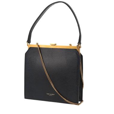 Saint Laurent  Antoinette shoulder bag  in navy blue lizzard