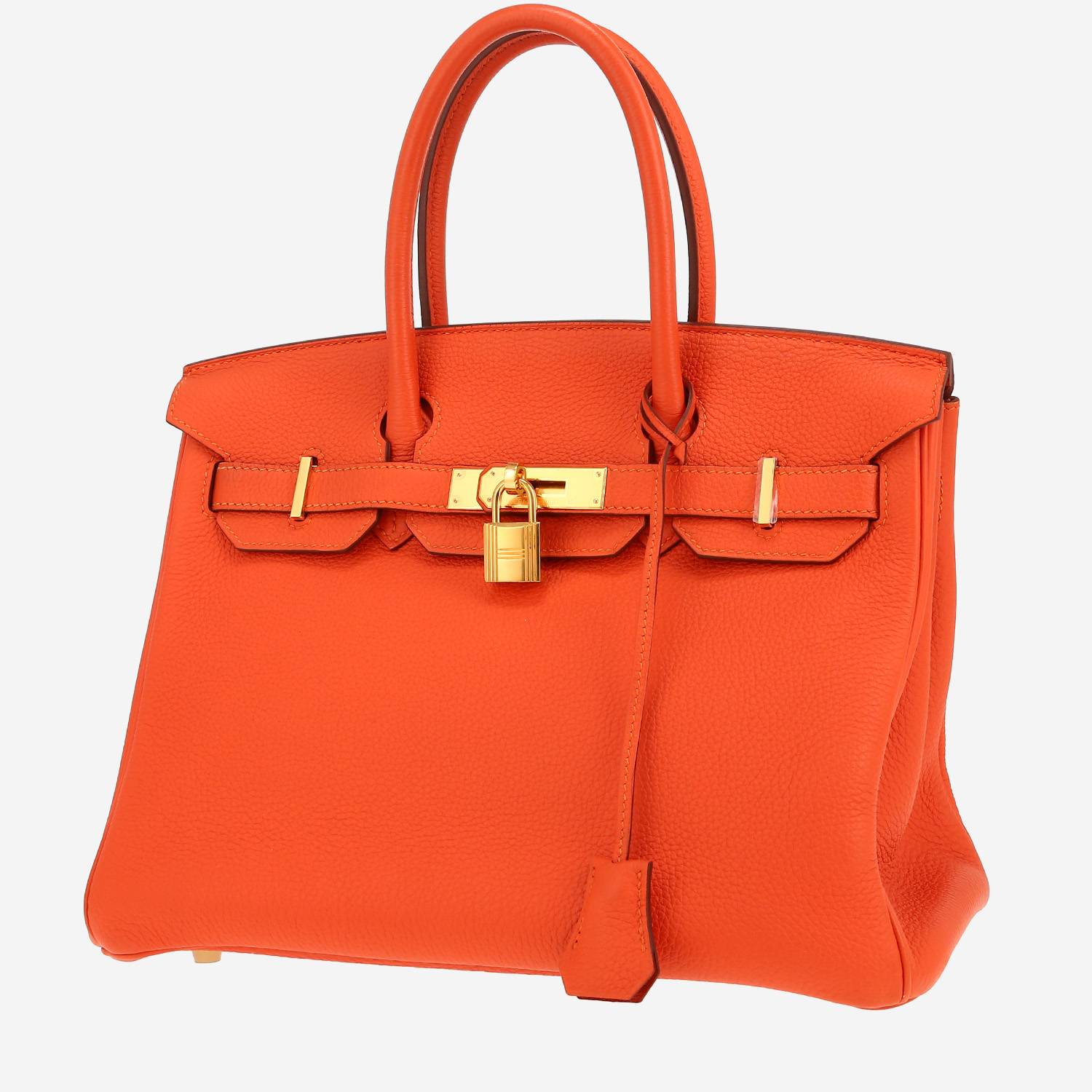 Hermès  Birkin 30 cm handbag  in orange Feu togo leather
