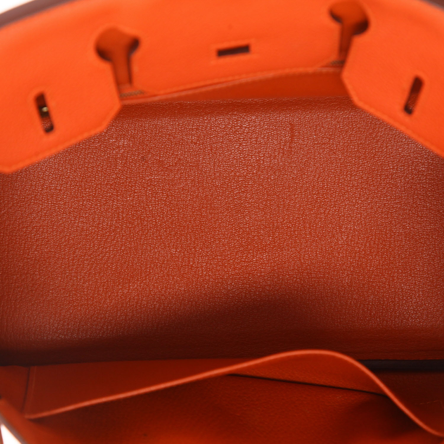 Hermès  Birkin 30 cm handbag  in orange Feu togo leather - Detail D3