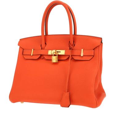 Sac à main Hermès  Birkin 30 cm en cuir togo orange Feu