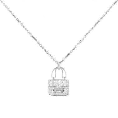 Colgante Hermès Amulettes Constance de oro blanco y diamantes