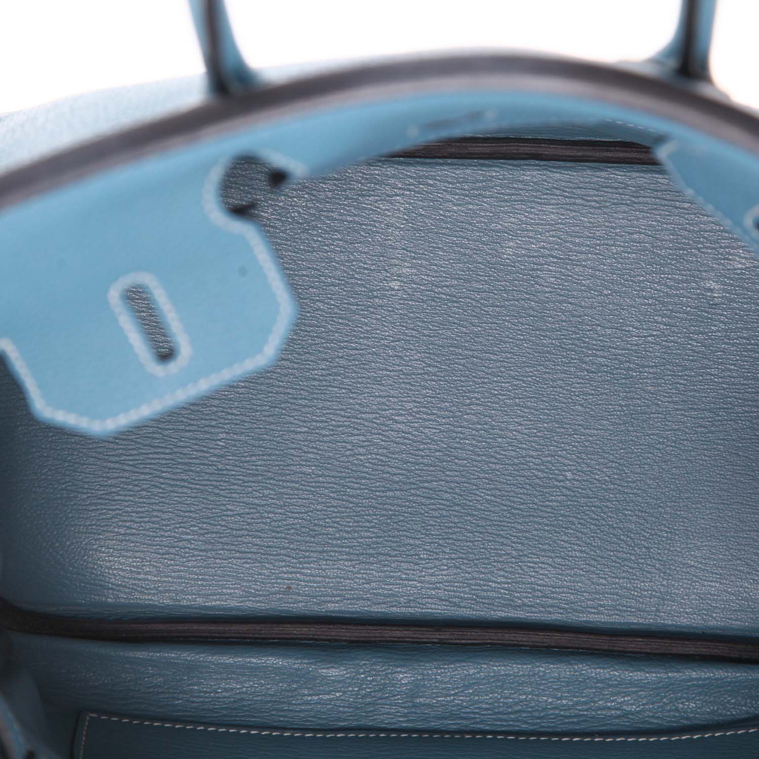 Bolso de mano Hermès  Birkin 30 cm en cuero togo azul - Detail D3