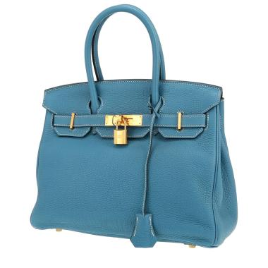 Borsa Hermès  Birkin 30 cm in pelle togo blu