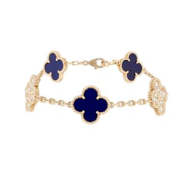 Bracciale Van Cleef 
Arpels Vintage Alhambra Vendôme in oro giallo, porcellana di Sèvres e diamanti