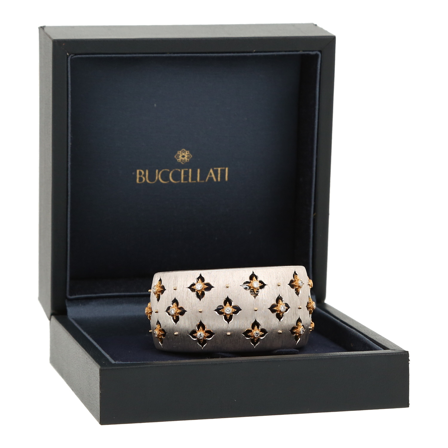 Brazalete Buccellati Macri Giglio de oro amarillo, oro blanco y diamantes