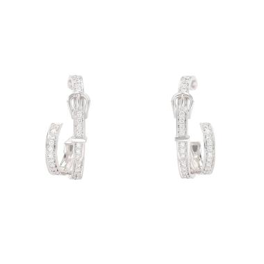 Hermès Etrivière small model earrings in white gold and diamonds