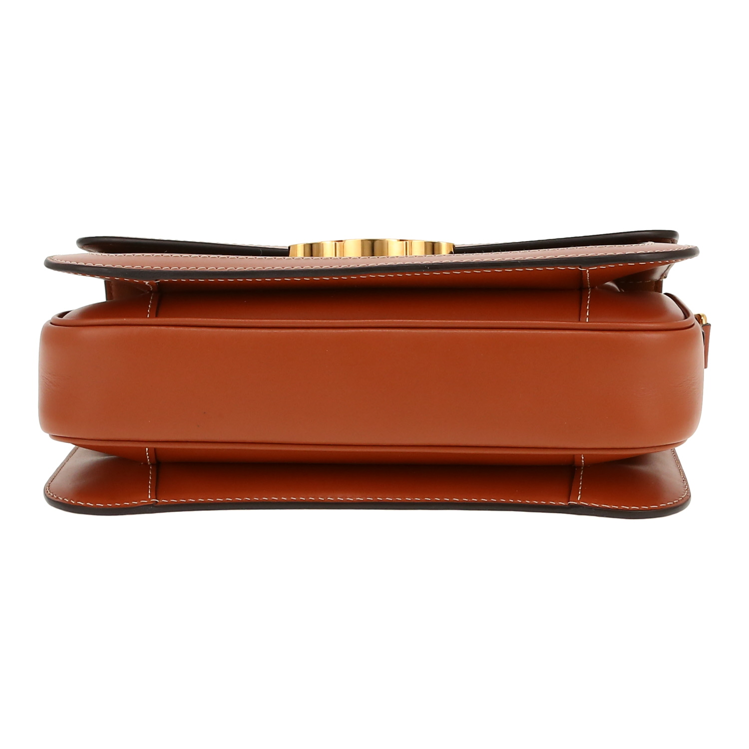 Borsa a tracolla Celine  Triomphe in tela "Triomphe" marrone e pelle marrone - Detail D1