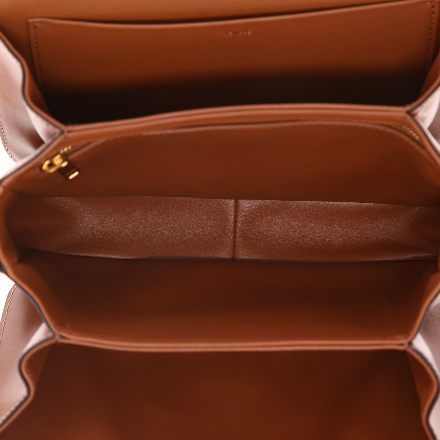 Borsa a tracolla Celine  Triomphe in tela "Triomphe" marrone e pelle marrone - Detail D3