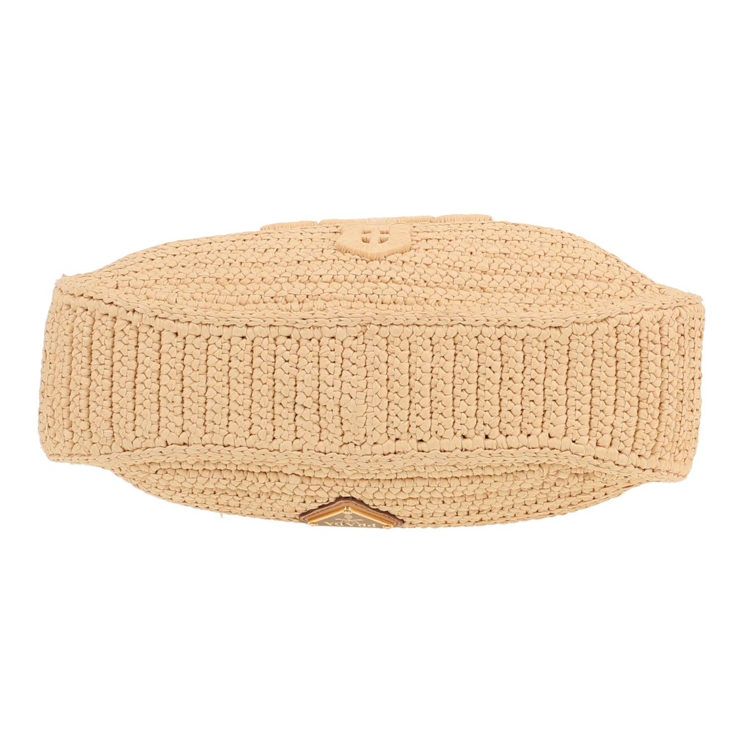 Borsa a tracolla Prada   in rafia beige - Detail D1