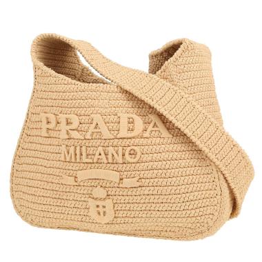 Bolso bandolera Prada   en raffia beige