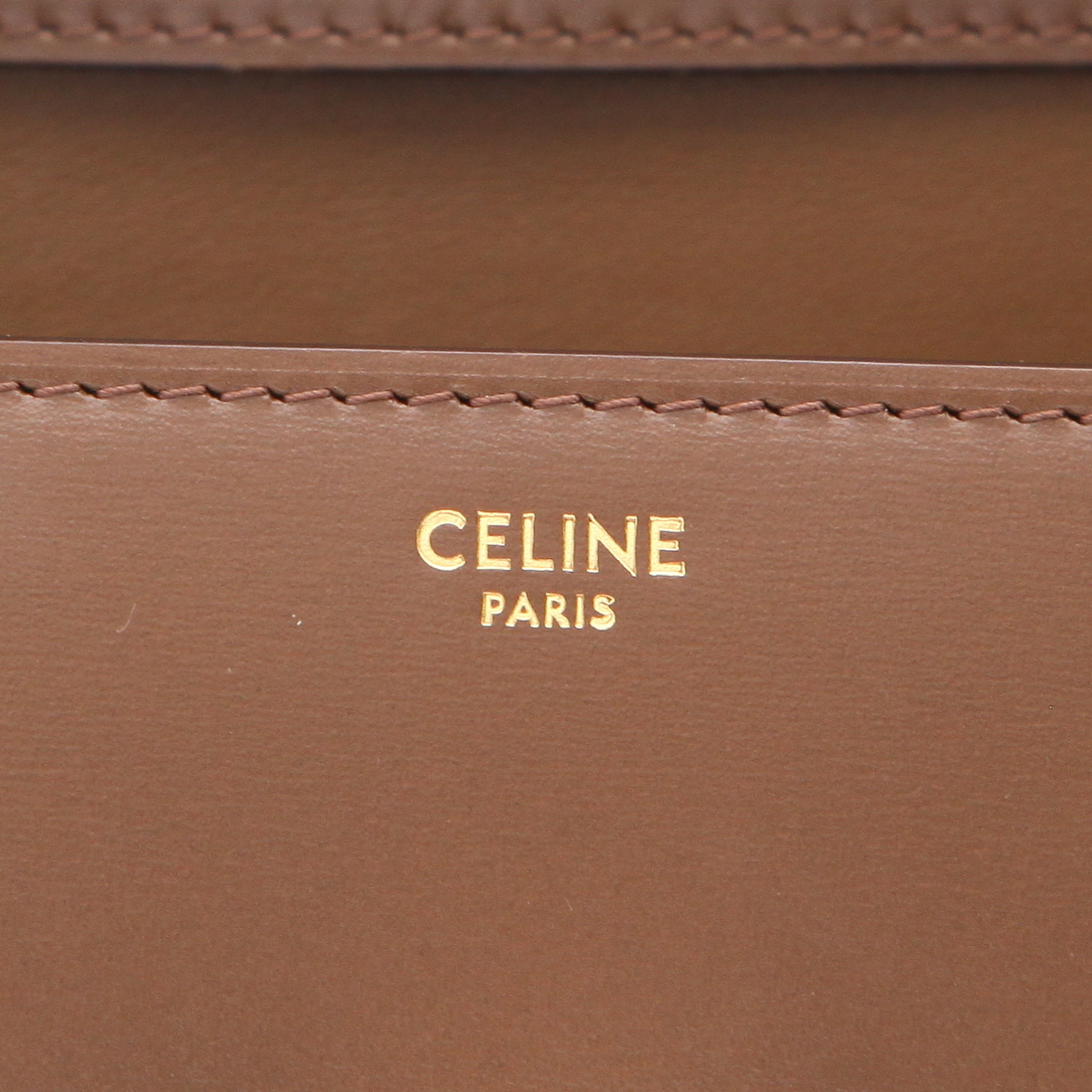 Celine  Classic Box Teen shoulder bag  in brown leather - Detail D2