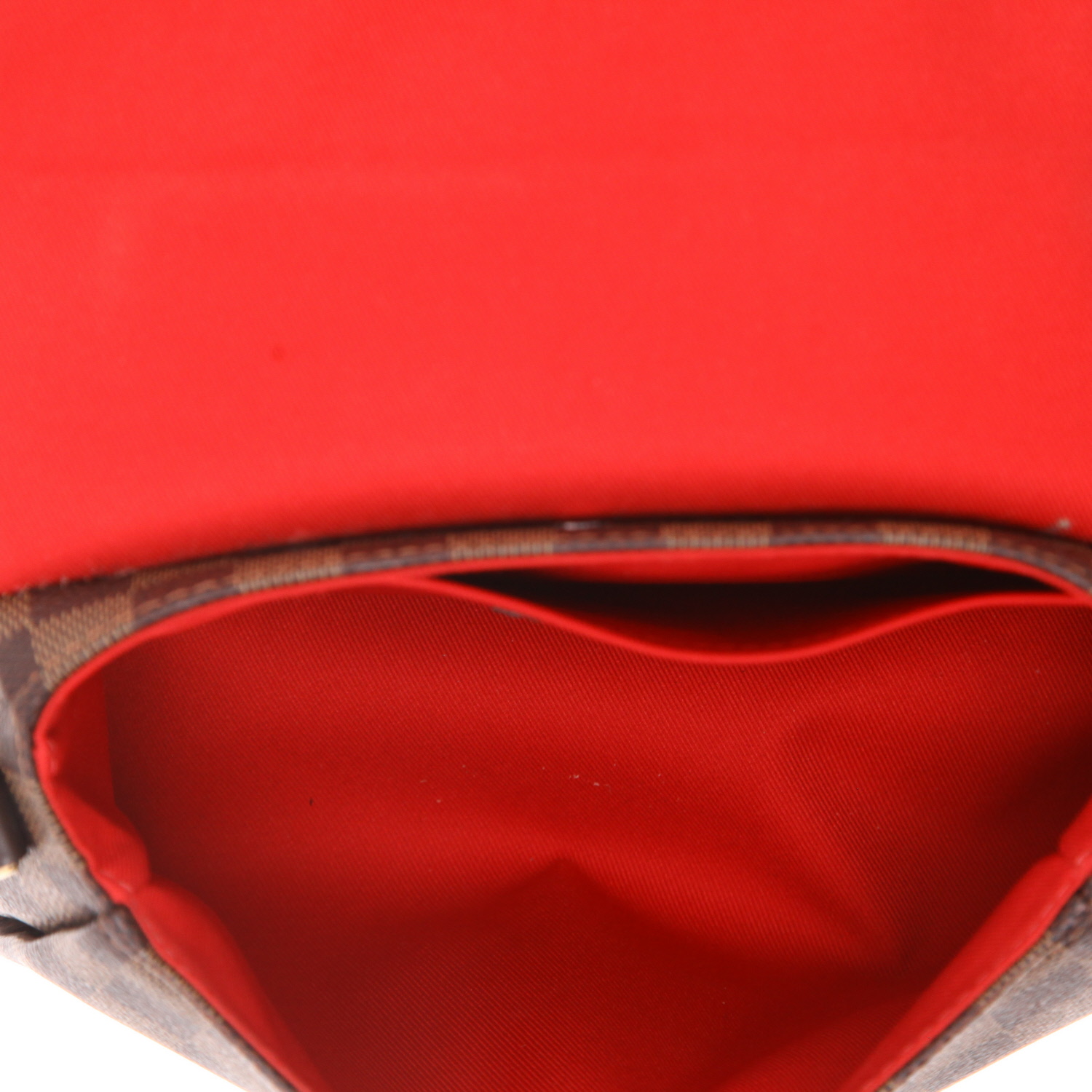 Borsa a tracolla Louis Vuitton  Croisette in tela a scacchi ebana e pelle marrone - Detail D3