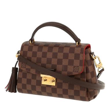 Sac bandoulière Louis Vuitton  Croisette en toile damier ébène et cuir marron