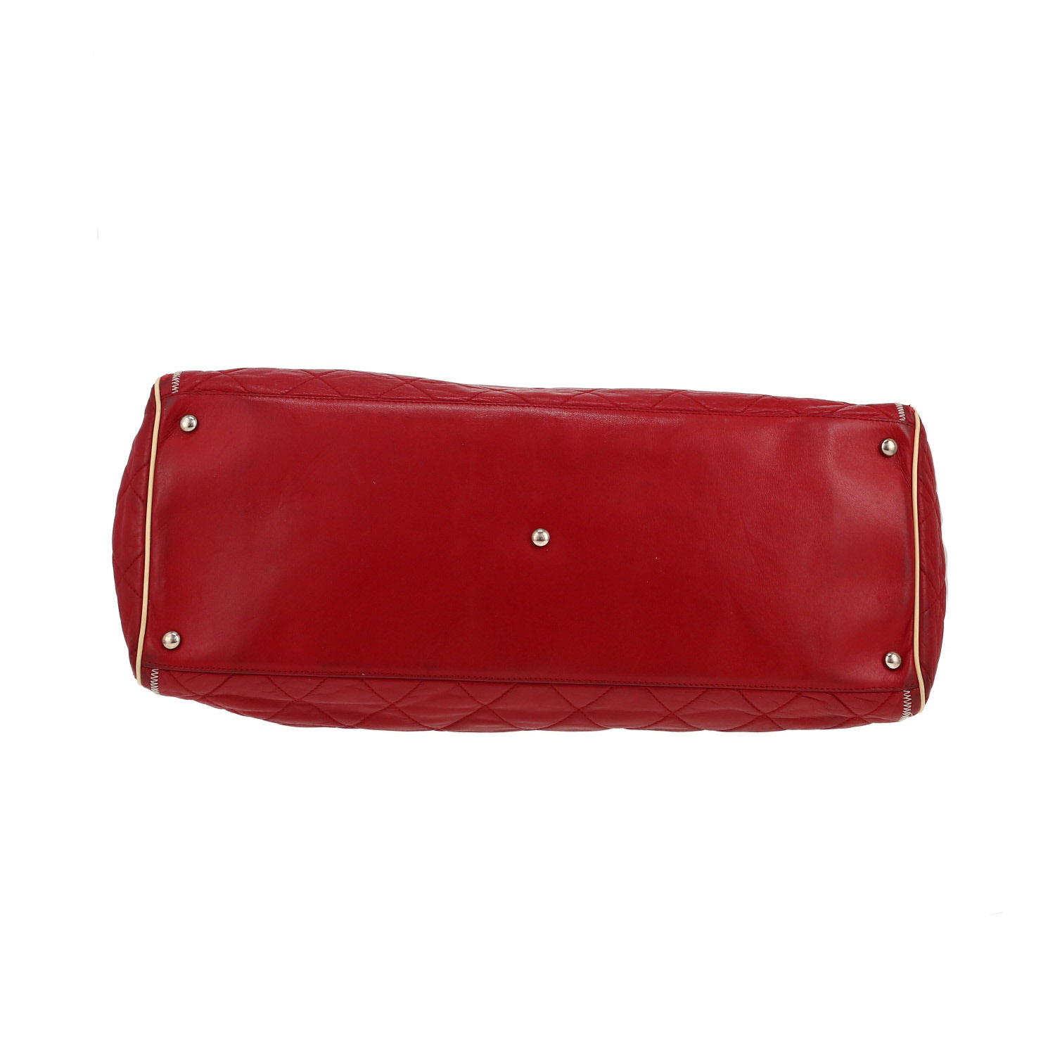 Chanel  Vintage handbag  in red quilted leather - Detail D1