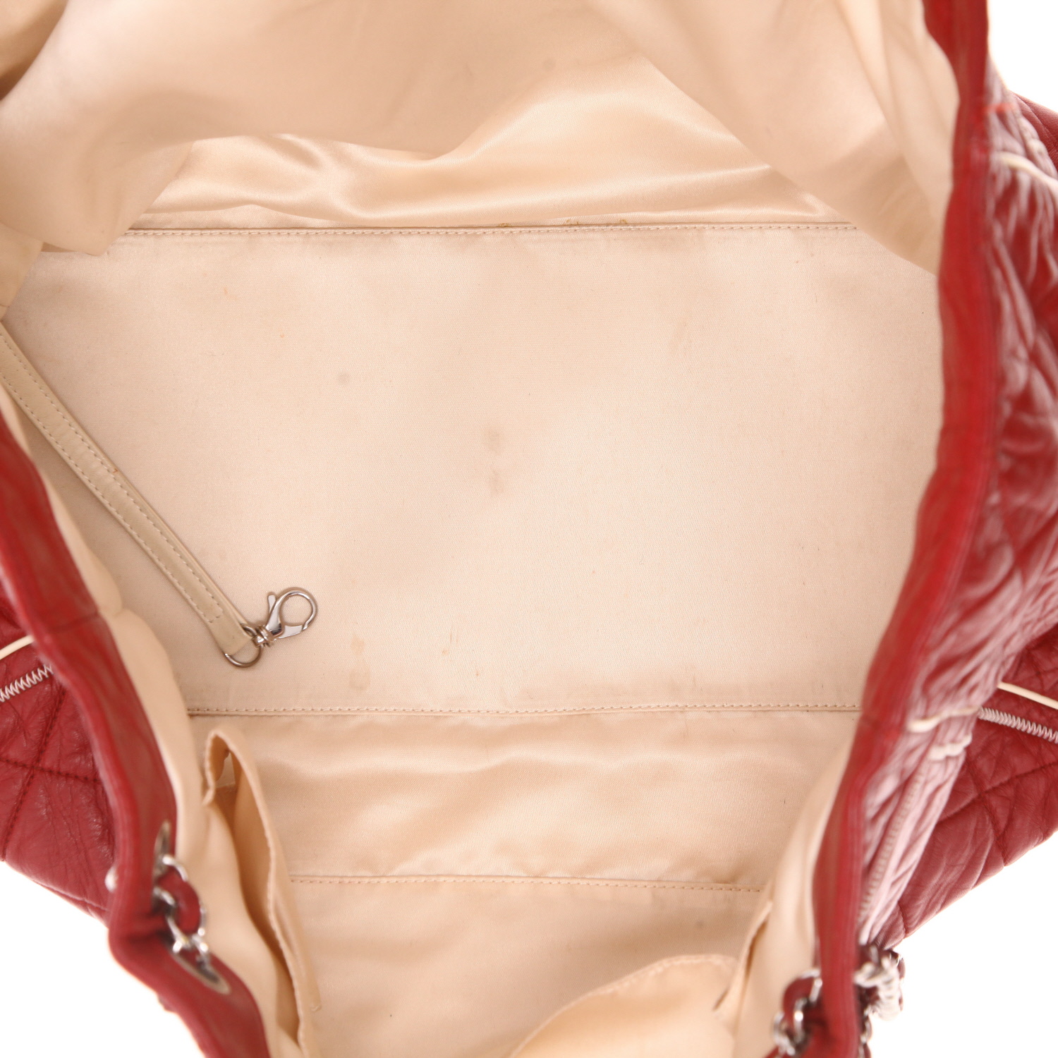 Sac à main Chanel  Vintage en cuir matelassé rouge - Detail D3