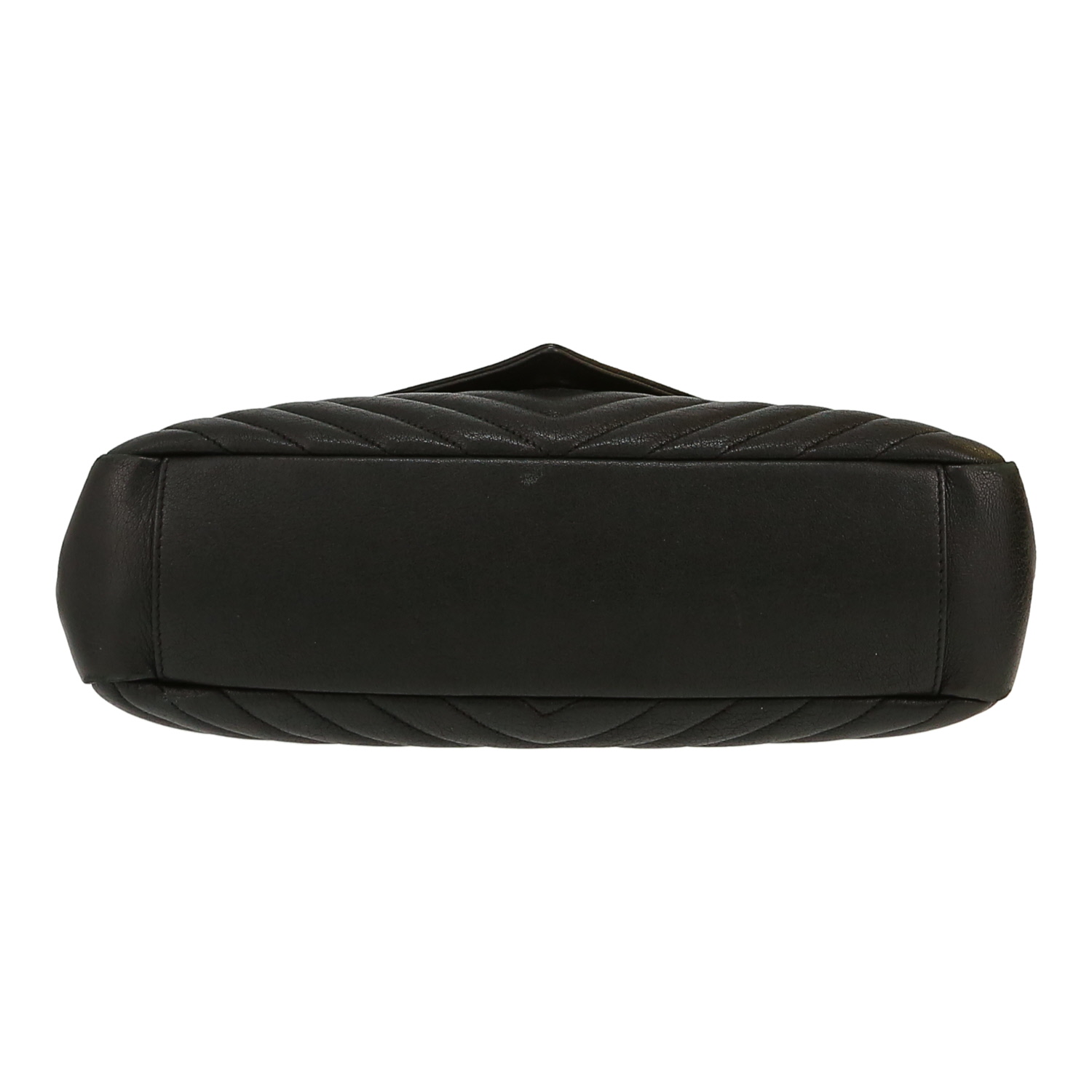 Saint Laurent  College handbag  in black chevron quilted leather - Detail D1