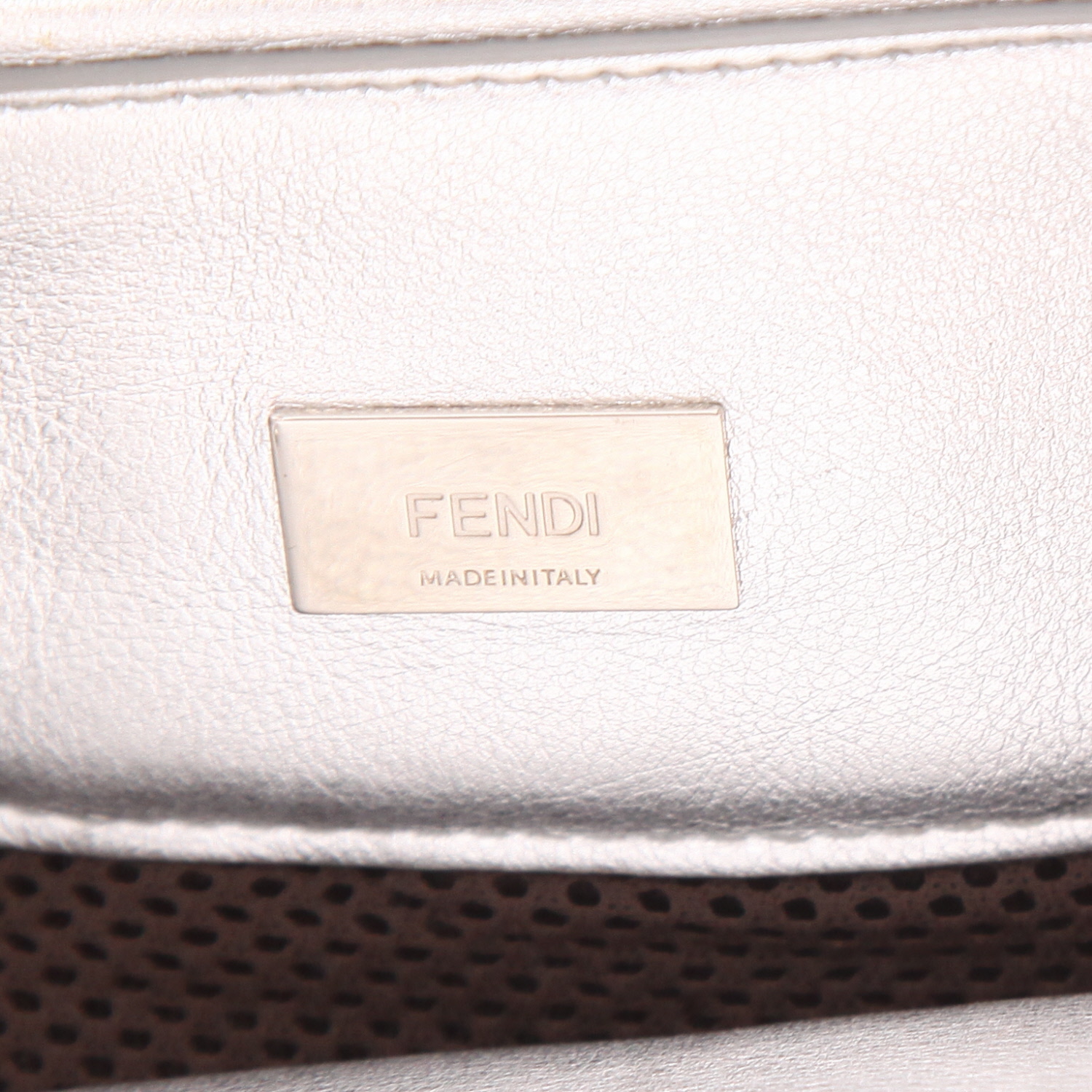 Fendi handbag in silver monogram leather - Detail D2