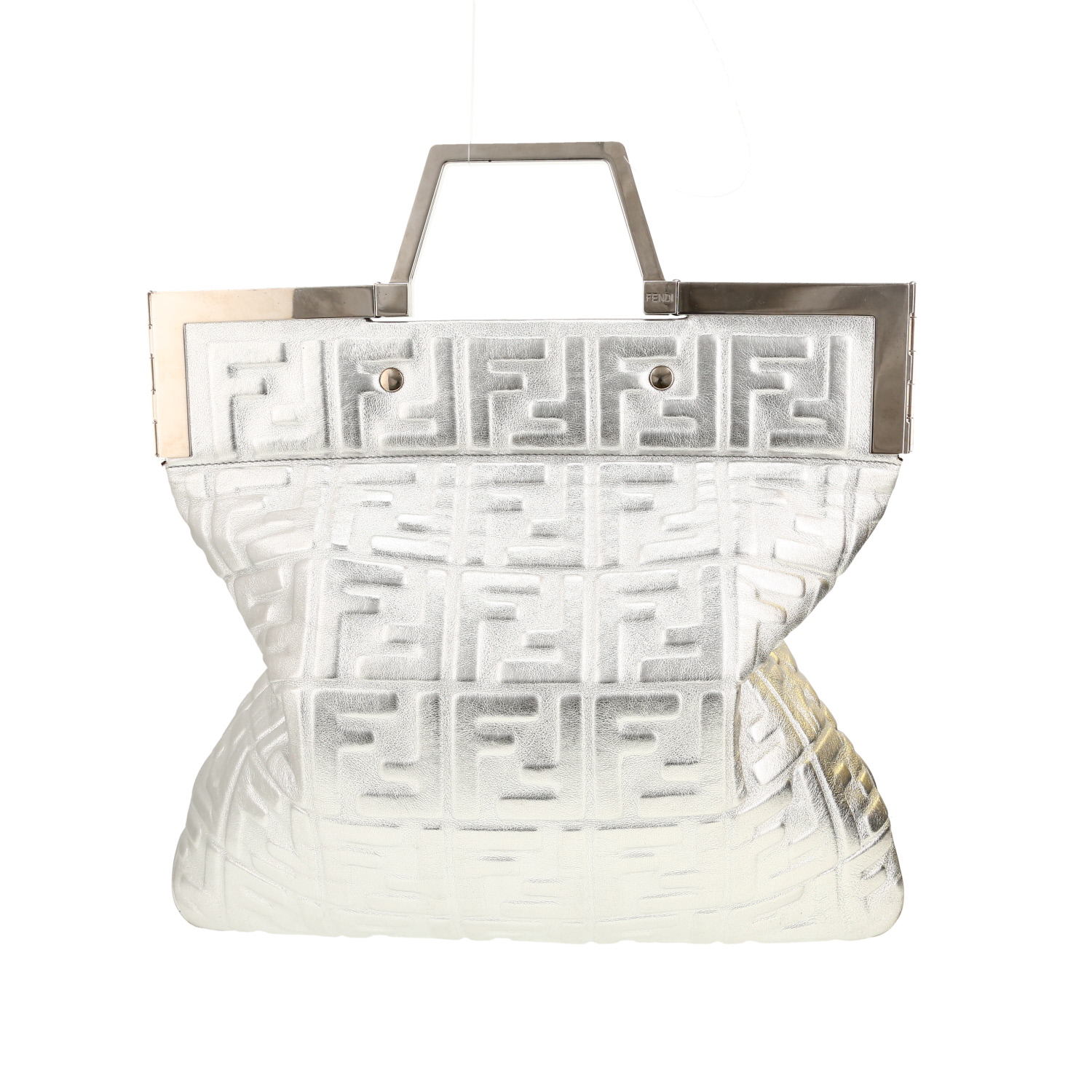 Fendi handbag in silver monogram leather - Detail D4