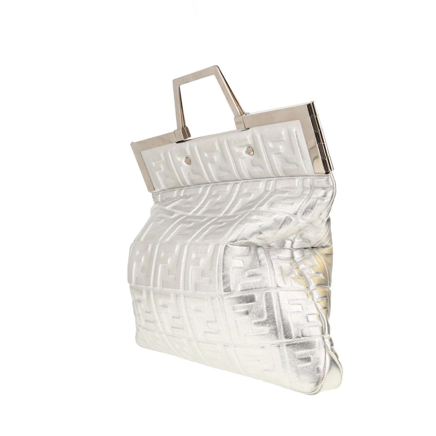 Fendi handbag in silver monogram leather - Detail D5