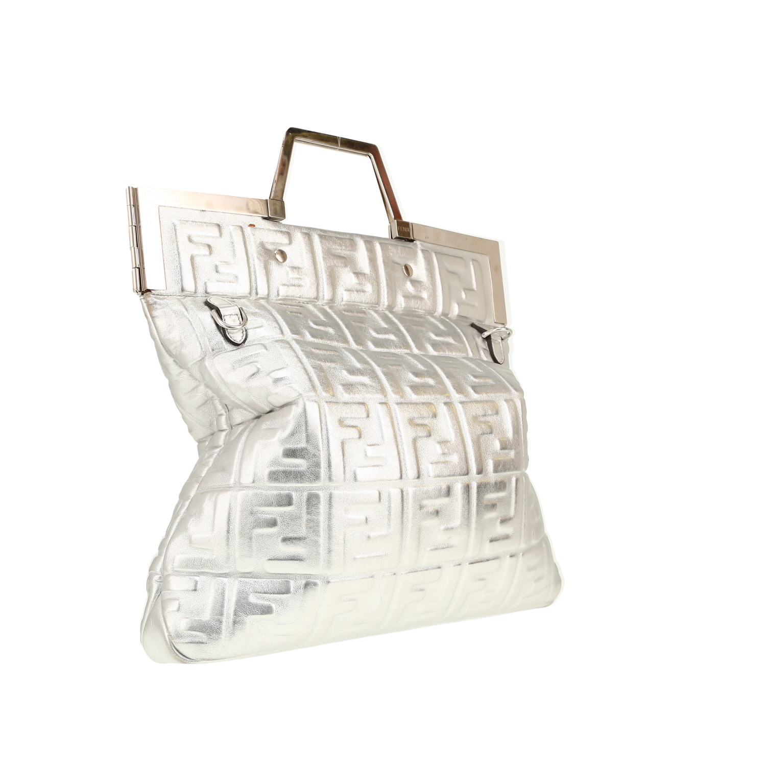 Fendi handbag in silver monogram leather - Detail D7