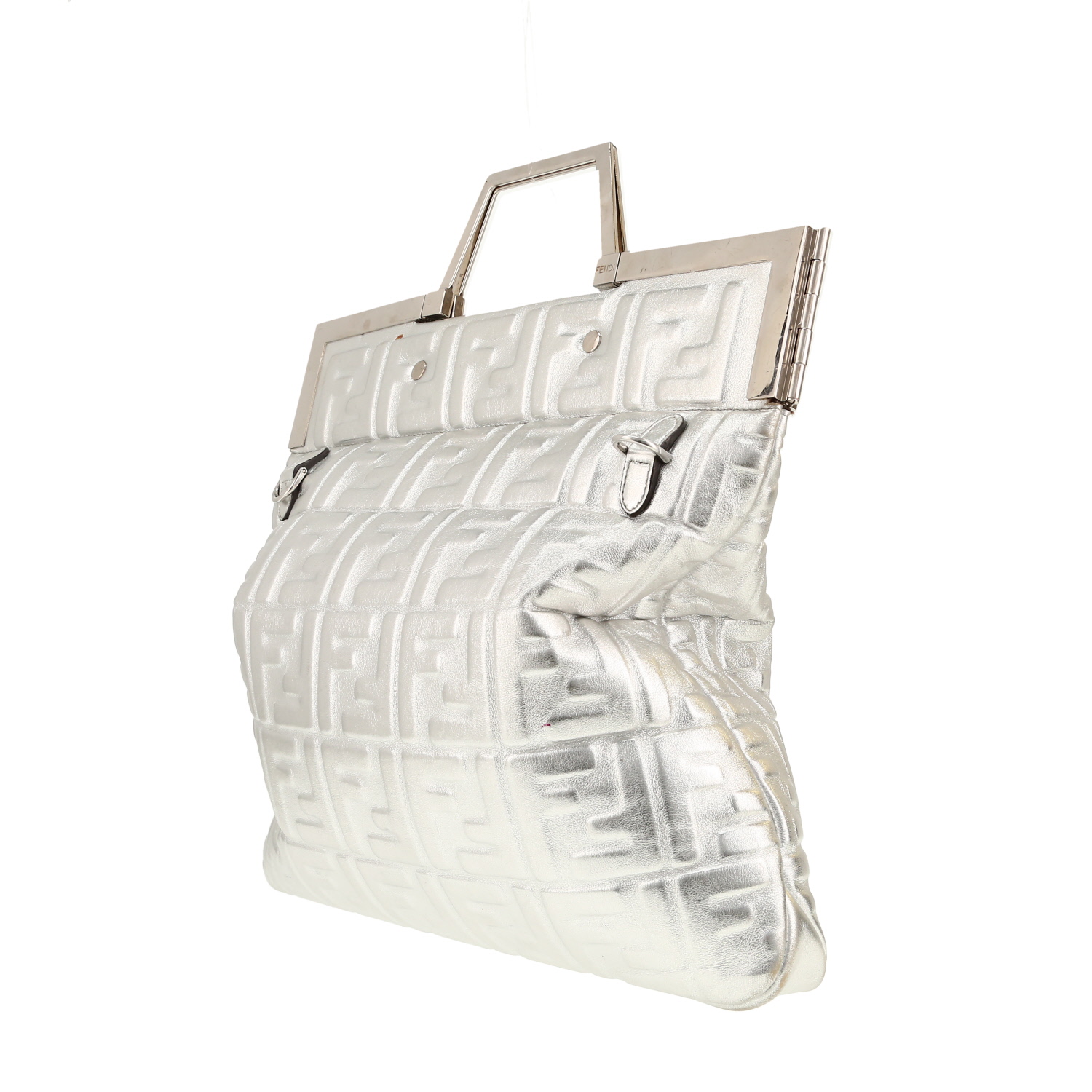 Fendi handbag in silver monogram leather - Detail D8