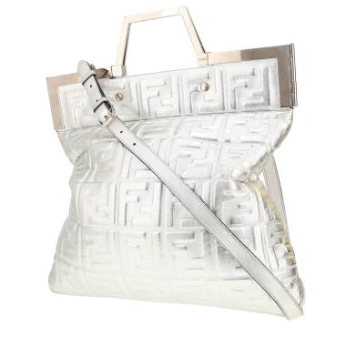 Borsa Fendi   in pelle monogram argentata