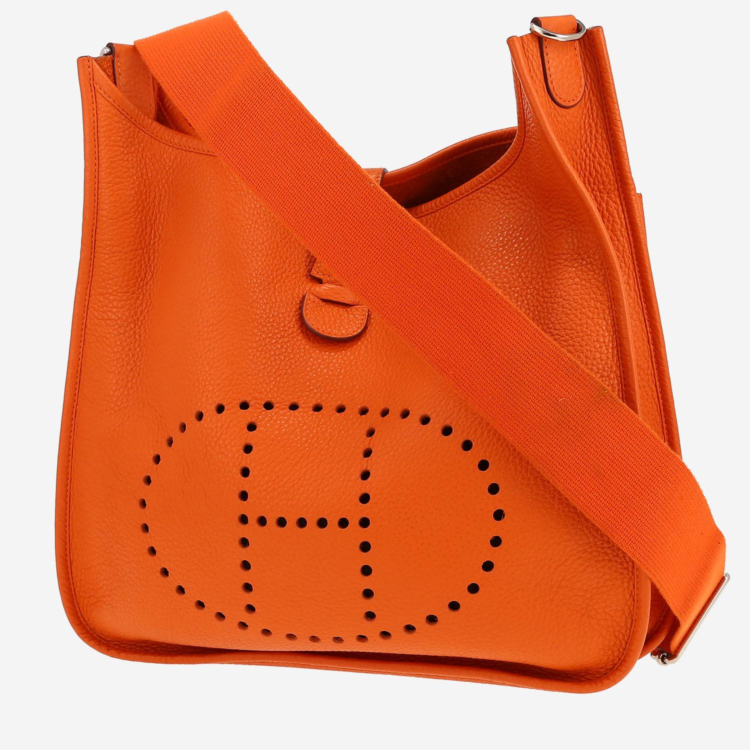 Hermès  Evelyne shoulder bag  in orange togo leather