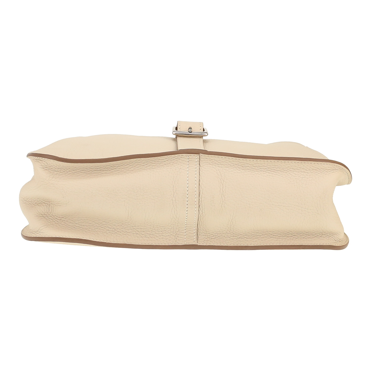 Sac à main Hermès  Halzan en cuir togo Craie - Detail D1