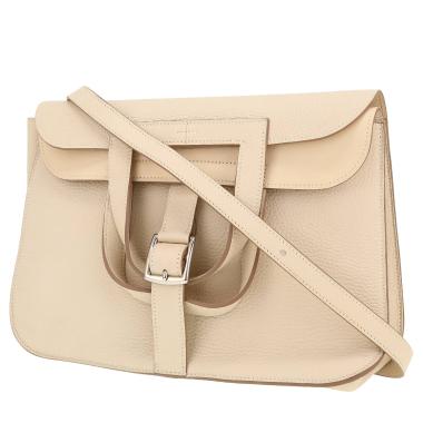 Borsa Hermès  Halzan in pelle togo Craie