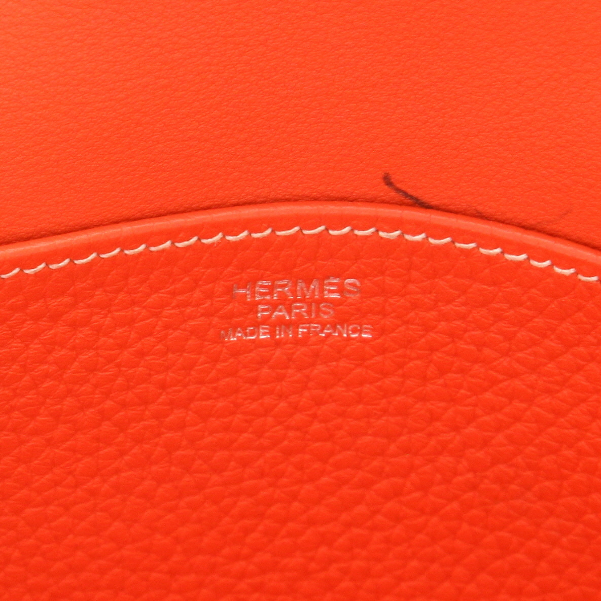 Borsa a tracolla Hermès  Halzan in pelle togo arancione - Detail D2
