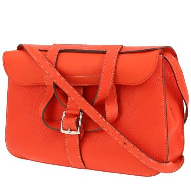 Hermès  Halzan shoulder bag  in orange togo leather