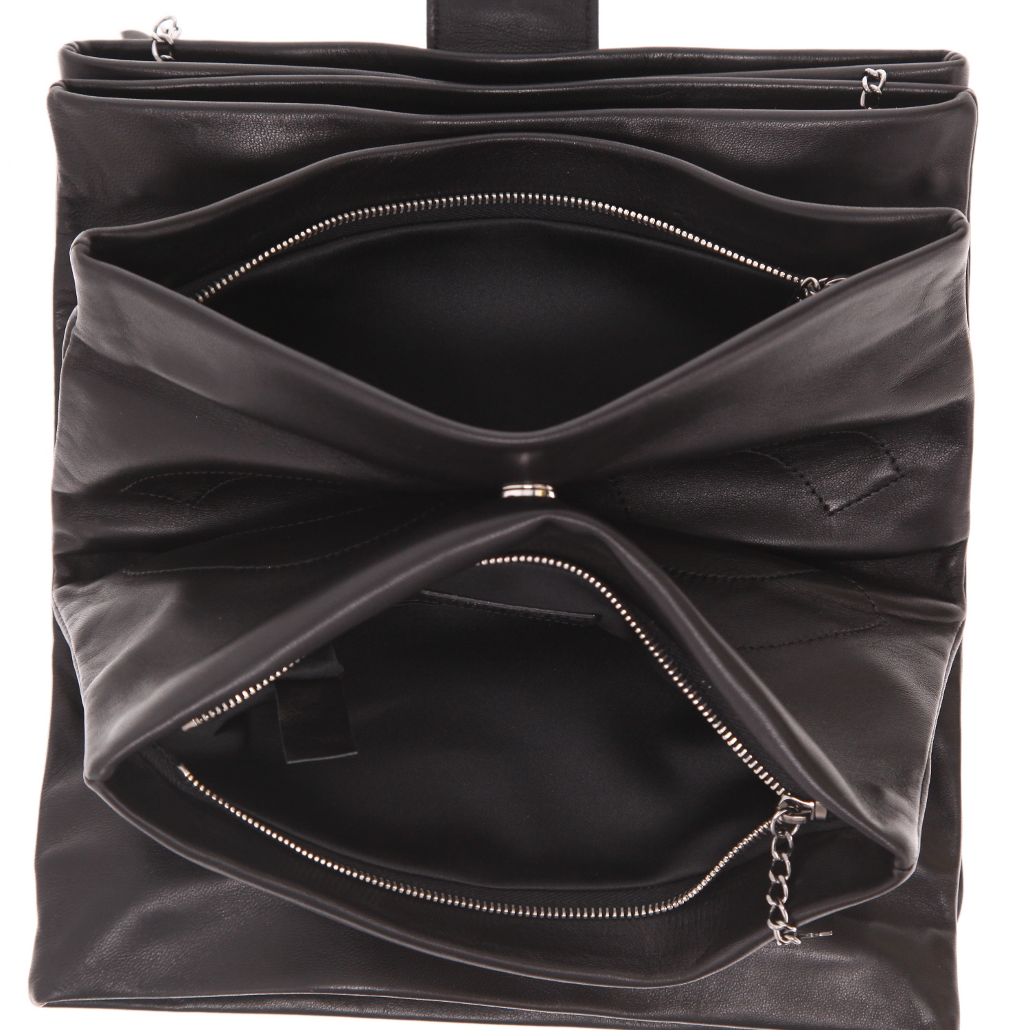 Pochette Chanel   en cuir noir - Detail D3