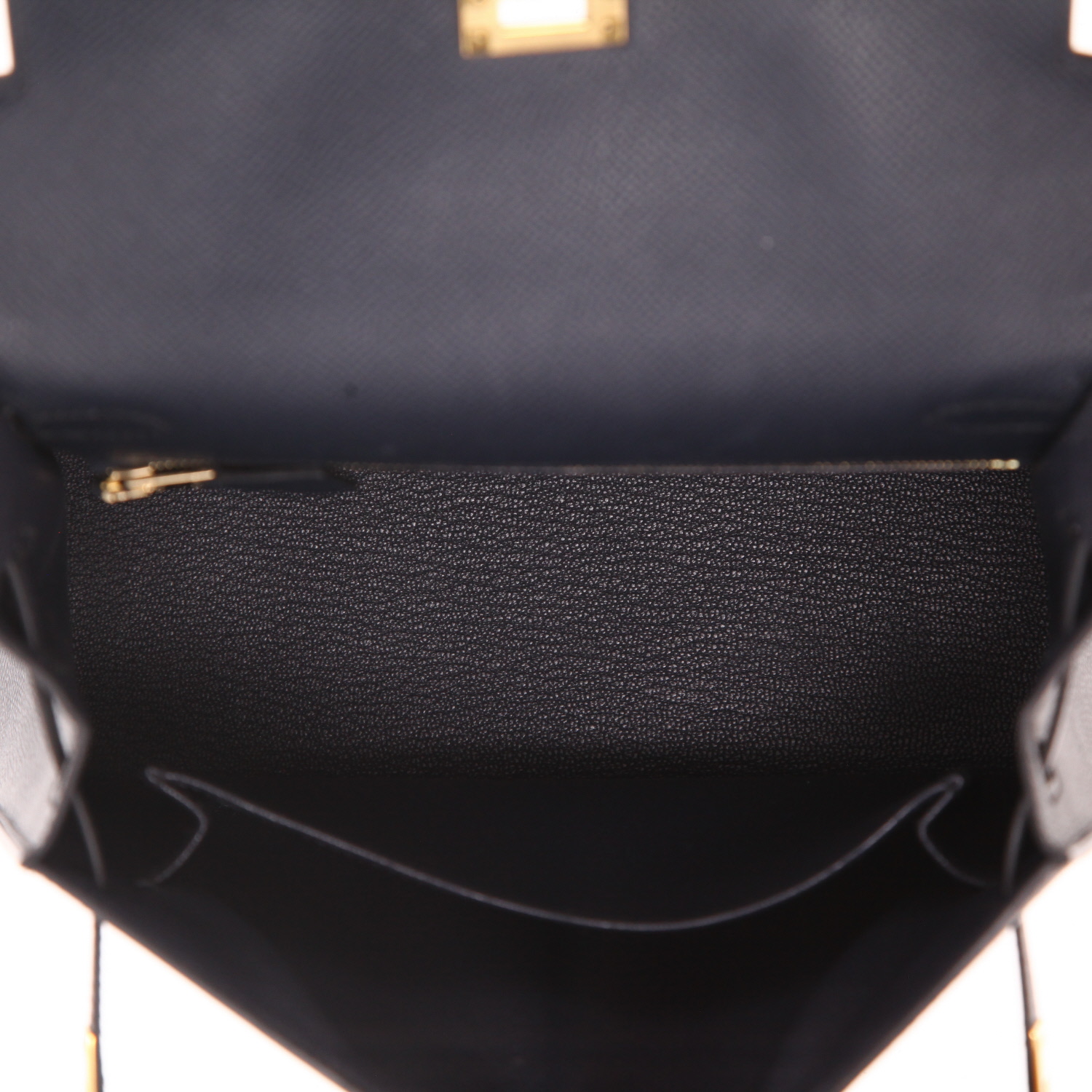 Sac à main Hermès  Kelly 25 cm en cuir epsom bleu indigo - Detail D3