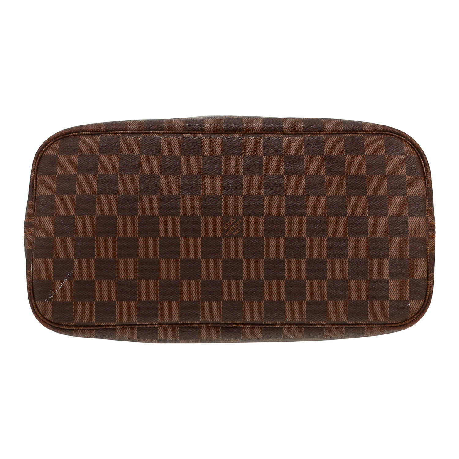 Bolso Cabás Louis Vuitton  Neverfull en lona a cuadros ébano y cuero marrón - Detail D1