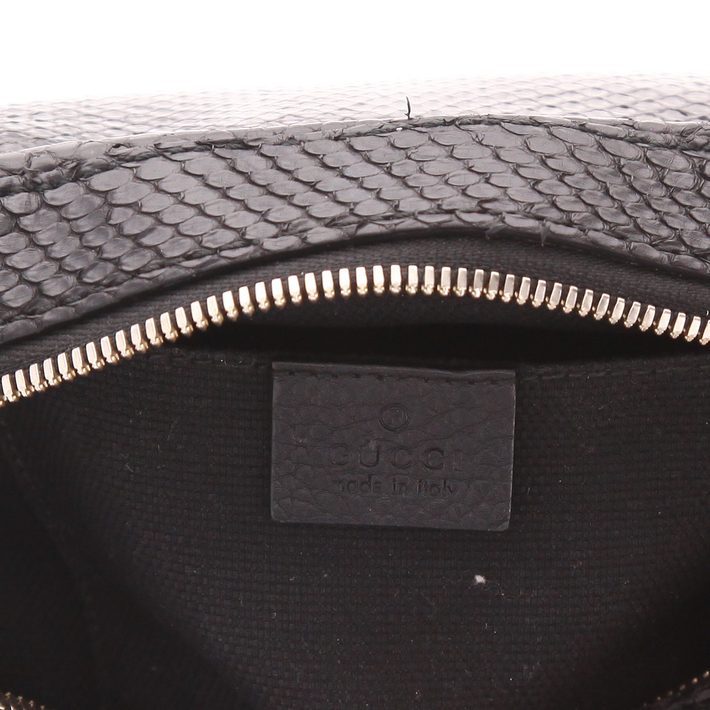 Sac bandoulière Gucci  Soho Disco en python noir - Detail D2