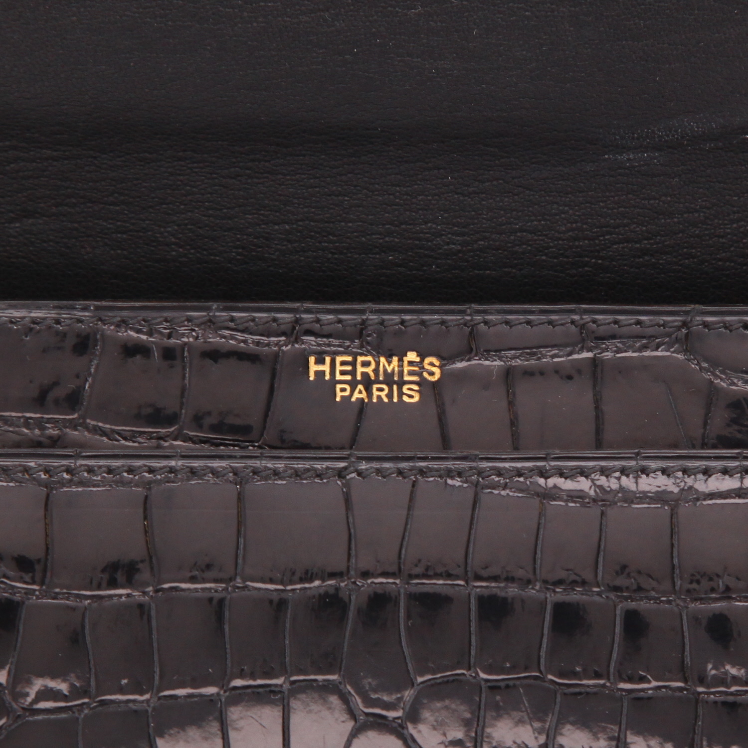 Borsa Hermès  Cordeliere in coccodrillo nero - Detail D2