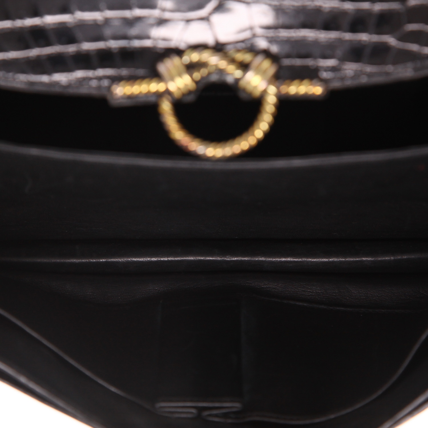 Borsa Hermès  Cordeliere in coccodrillo nero - Detail D3