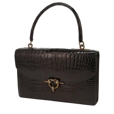 Bolso de mano Hermès  Cordeliere en cocodrilo negro