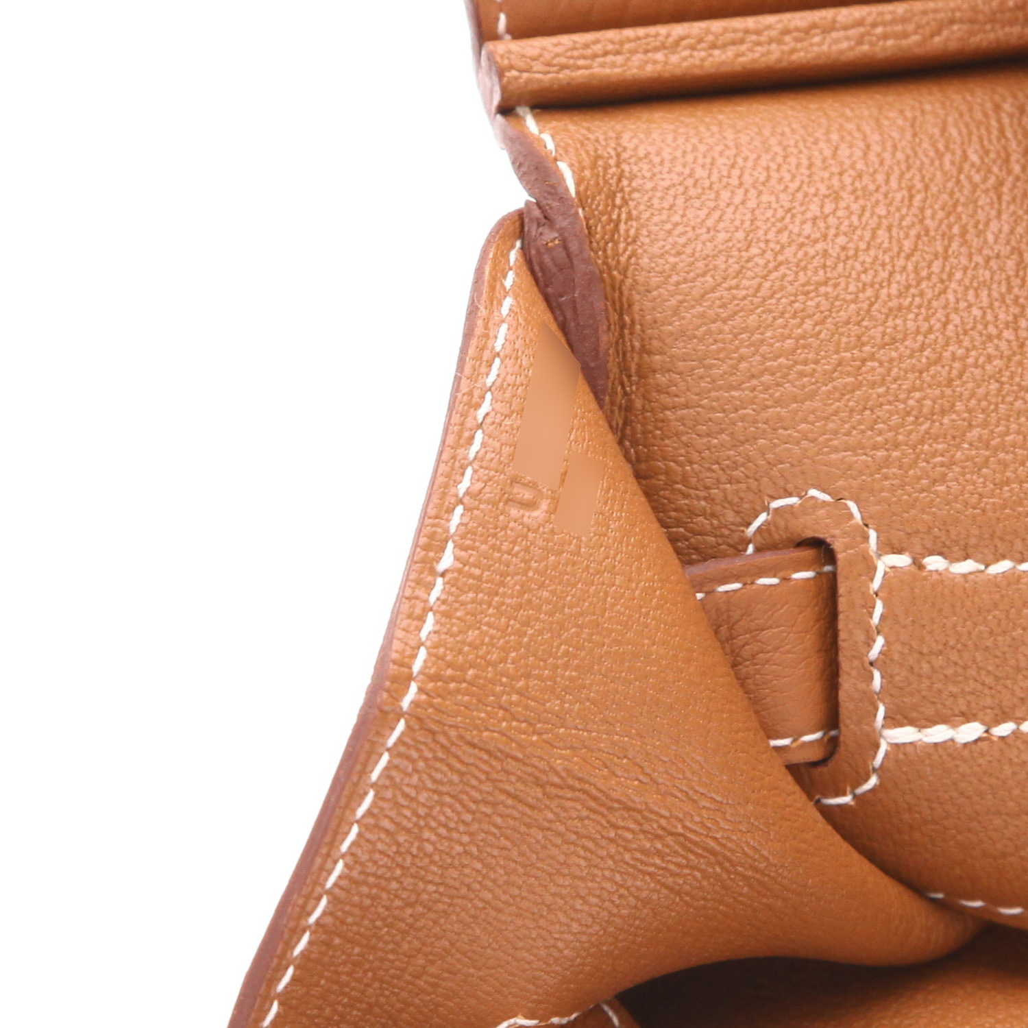 Bolso de mano Hermès  Birkin 35 cm en cuero togo color oro - Detail D4